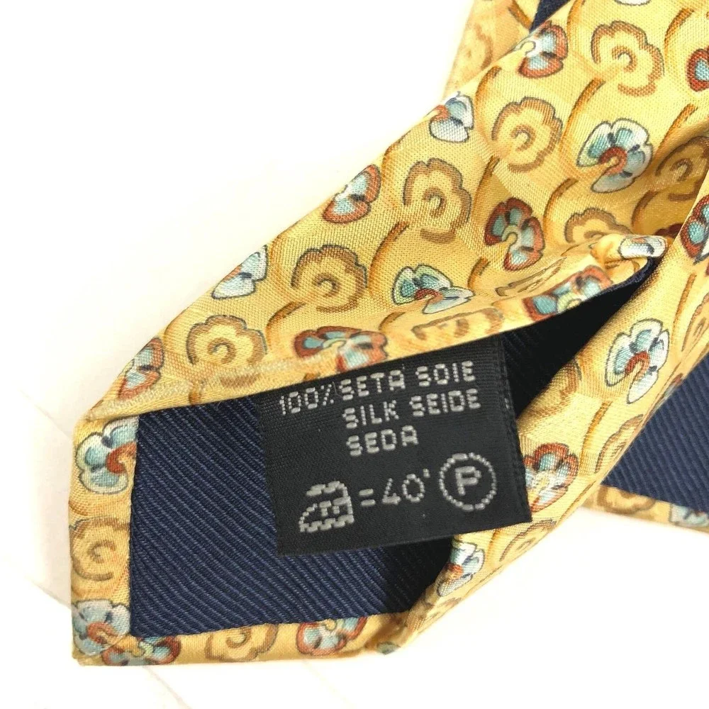 ERMENEGILDO ZEGNA Tie Silk Elegant Floral Necktie 100% Silk Made Italy 3.5 x 60
